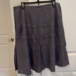 Soft Surroundings Gray Tiered Midi Skirt